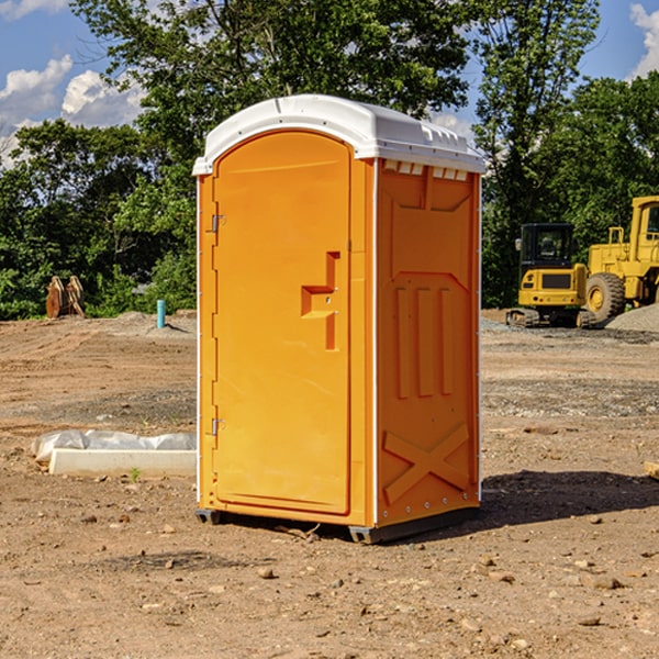 how often are the portable restrooms cleaned and serviced during a rental period in Strasburg IL